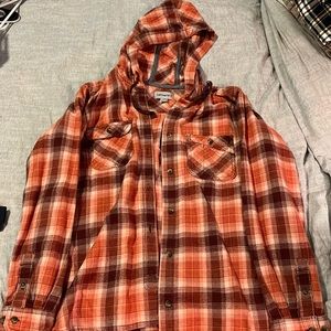 Carhartt women’s L long sleeve button down with hood